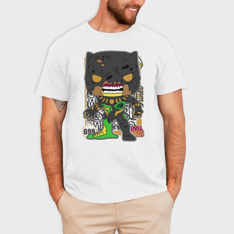 Funko Marvel Zombies Black Panther, Tricou Barbati (Unisex)