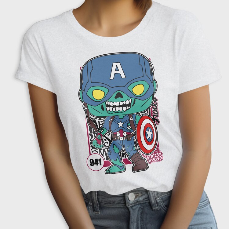 Funko Marvel Zombies captain america, Tricou Femei