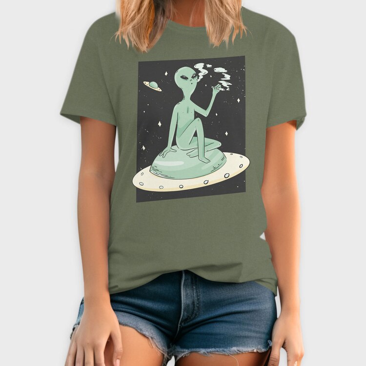 Marijuana Weed Alien, Tricou Barbati (Unisex)