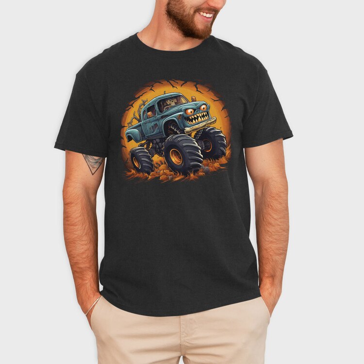 Halloween Monster Truck, Tricou Barbati (Unisex)