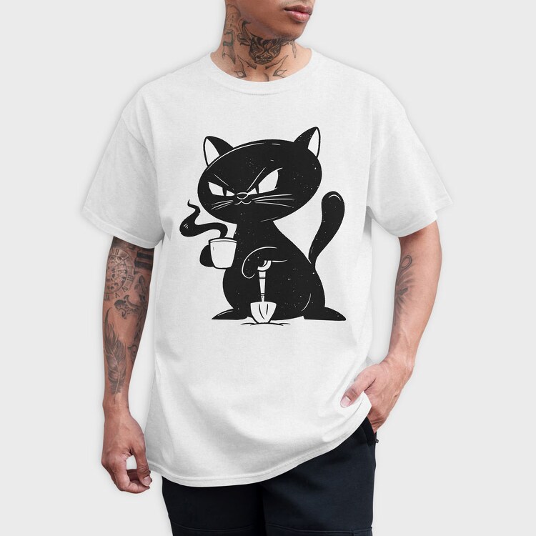 Black Cat Coffee, Tricou Barbati (Unisex)