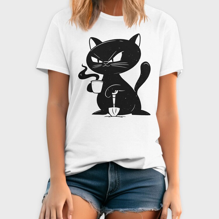 Black Cat Coffee, Tricou Barbati (Unisex)