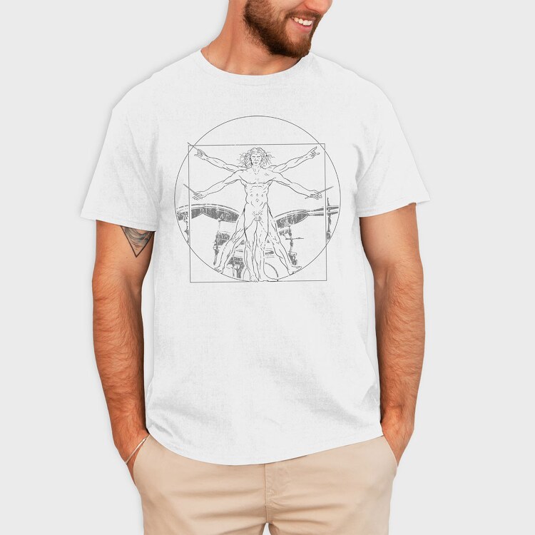 Vitruvian Drummer, Tricou Barbati (Unisex)