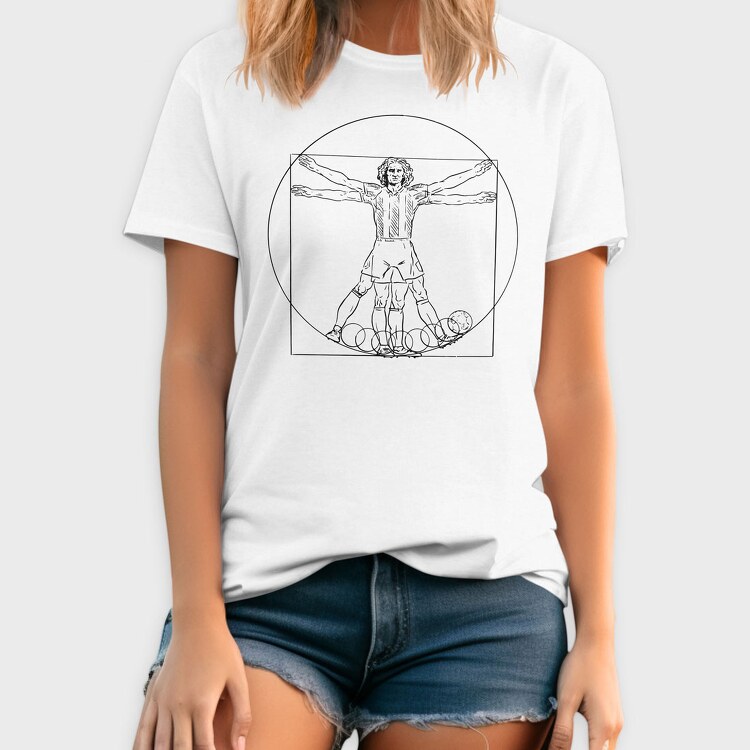 Vitruvian Man Football, Tricou Barbati (Unisex)