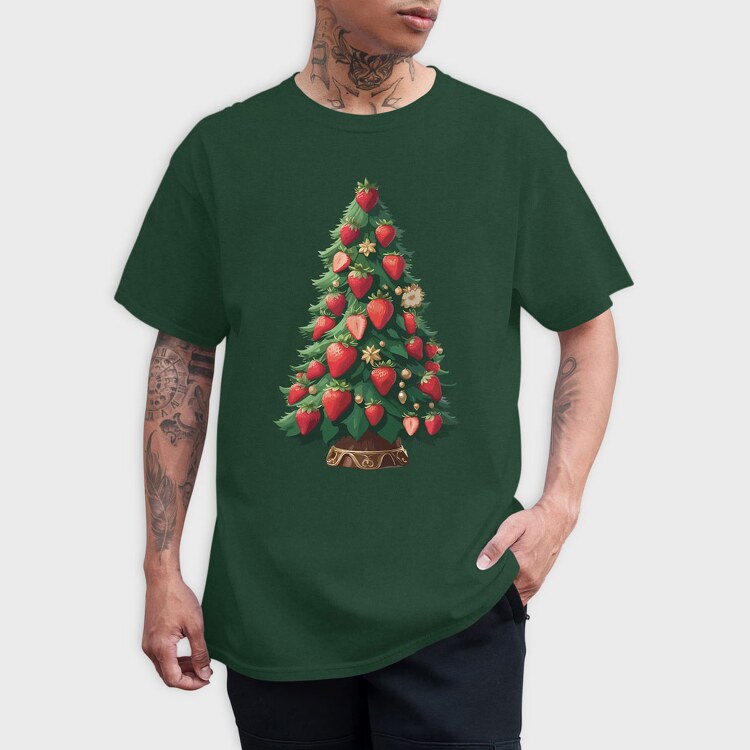 Strawberries Christmas Tree, Tricou Barbati (Unisex)