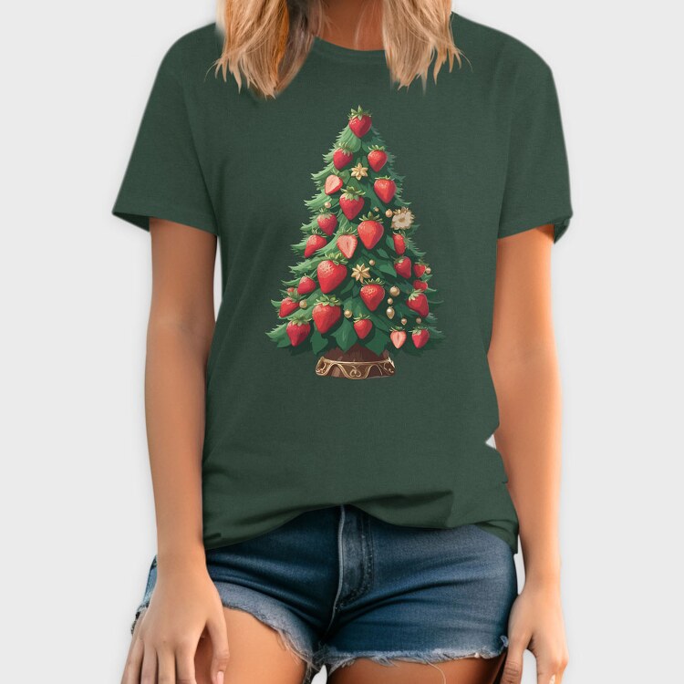 Strawberries Christmas Tree, Tricou Barbati (Unisex)