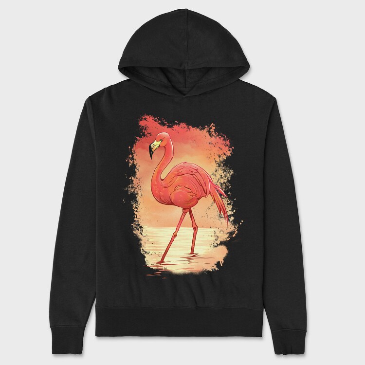 Flamingo Painting, Hanorac Oversize Barbati (Unisex)