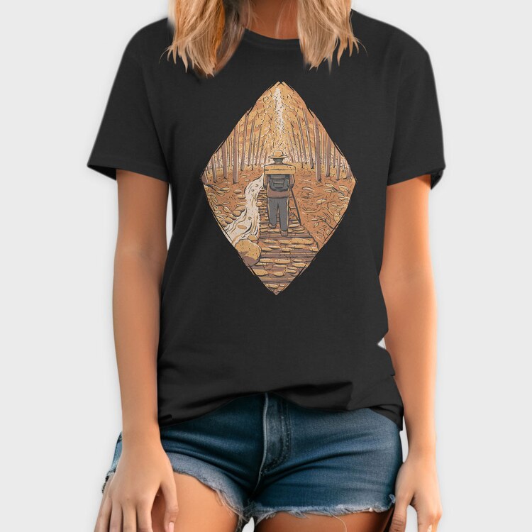 Hiker Autumn Path, Tricou Barbati (Unisex)