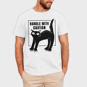 Handle With Caution Cat, Tricou Barbati (Unisex)