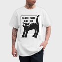 Handle With Caution Cat, Tricou Barbati (Unisex)