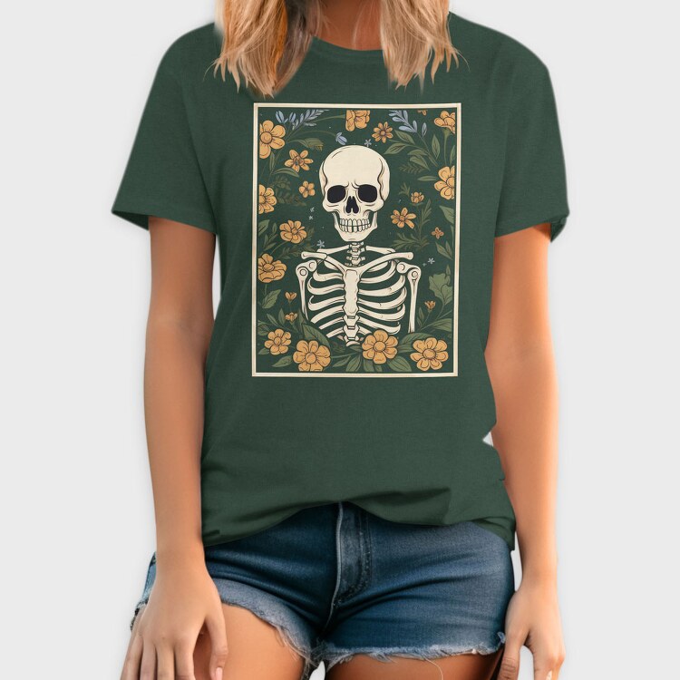 Floral Skeleton, Tricou Barbati (Unisex)