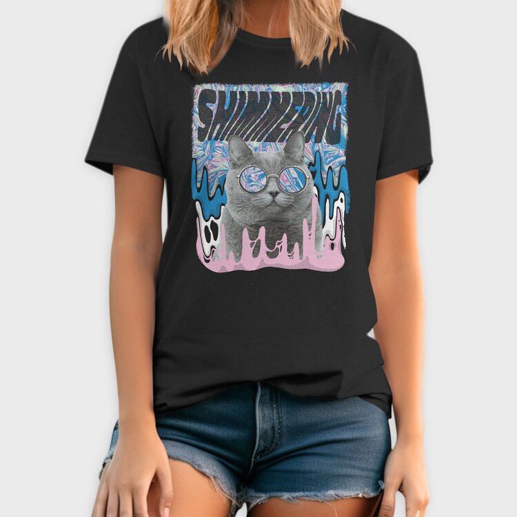 Holographic Cat, Tricou Barbati (Unisex)