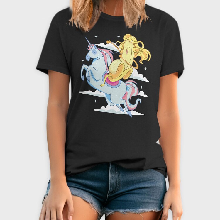 Banana Riding Unicorn, Tricou Barbati (Unisex)