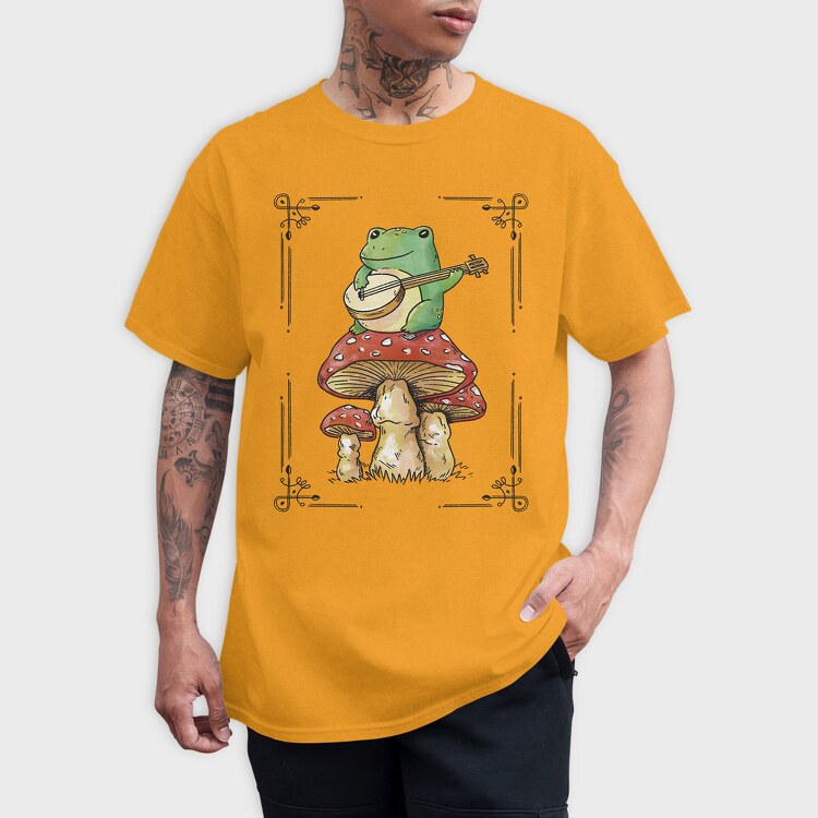 Banjo Frog on a Mushroom, Tricou Barbati (Unisex)