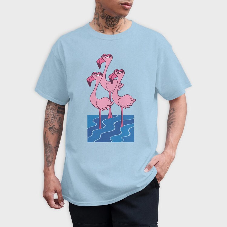 Flamingo Trio, Tricou Barbati (Unisex)