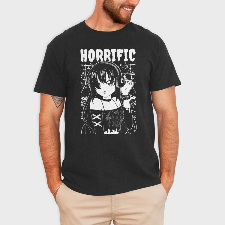Horrific Dark Anime Girl, Tricou Barbati (Unisex)