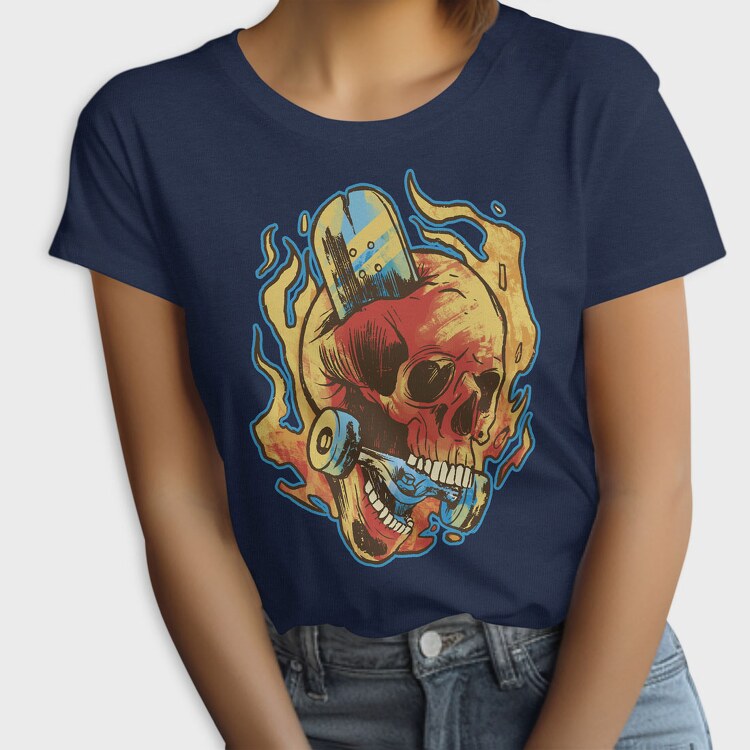 Skull Skater in Fire, Tricou Femei