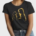 Girl Dog Silhouette, Tricou Femei