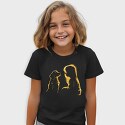 Girl Dog Silhouette, Tricou Copii