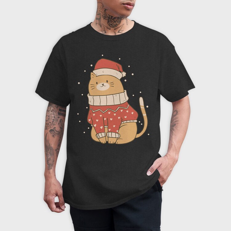 Cute Cat Christmas, Tricou Barbati (Unisex)