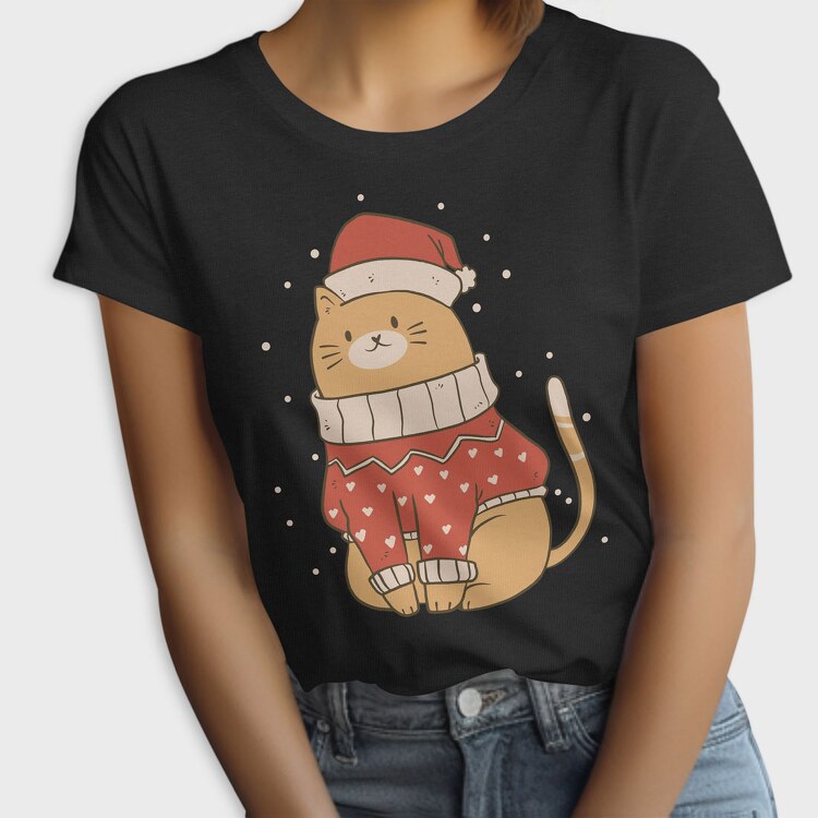 Cute Cat Christmas, Tricou Femei