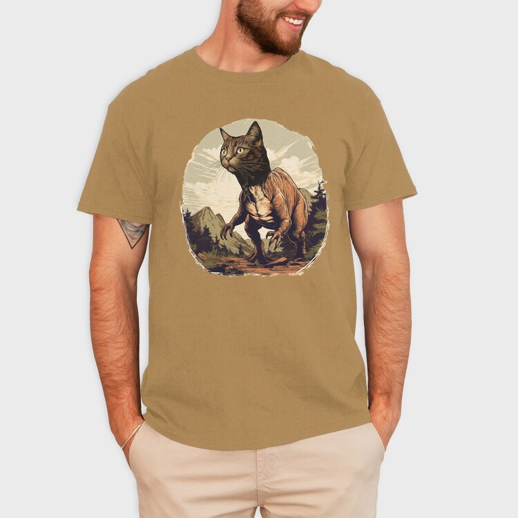 Tyrannosaurus Cat, Tricou Barbati (Unisex)