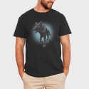 Girl Riding Wolf, Tricou Barbati (Unisex)