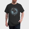 Girl Riding Wolf, Tricou Barbati (Unisex)