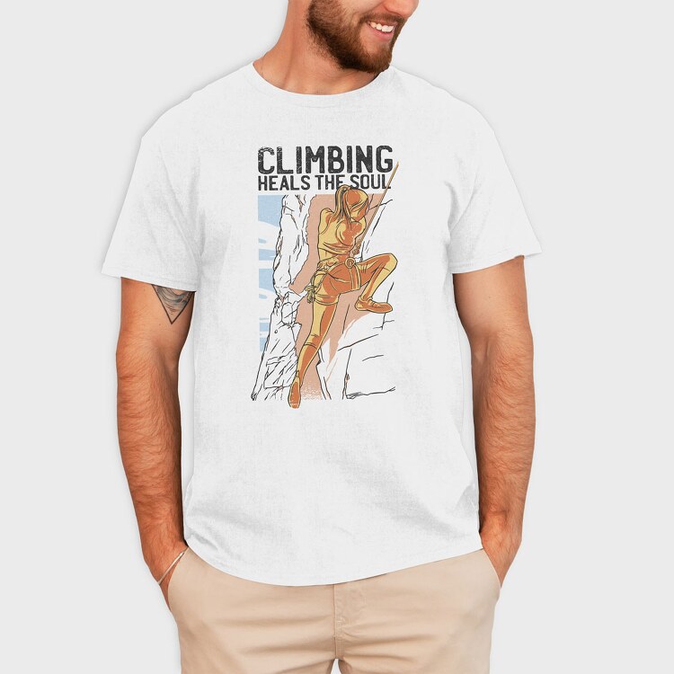 Climbing Heals the Soul, Tricou Barbati (Unisex)
