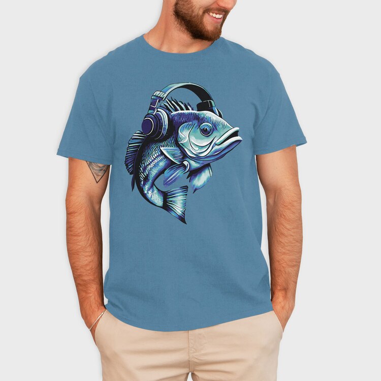 Bass Fish Headphones, Tricou Barbati (Unisex)