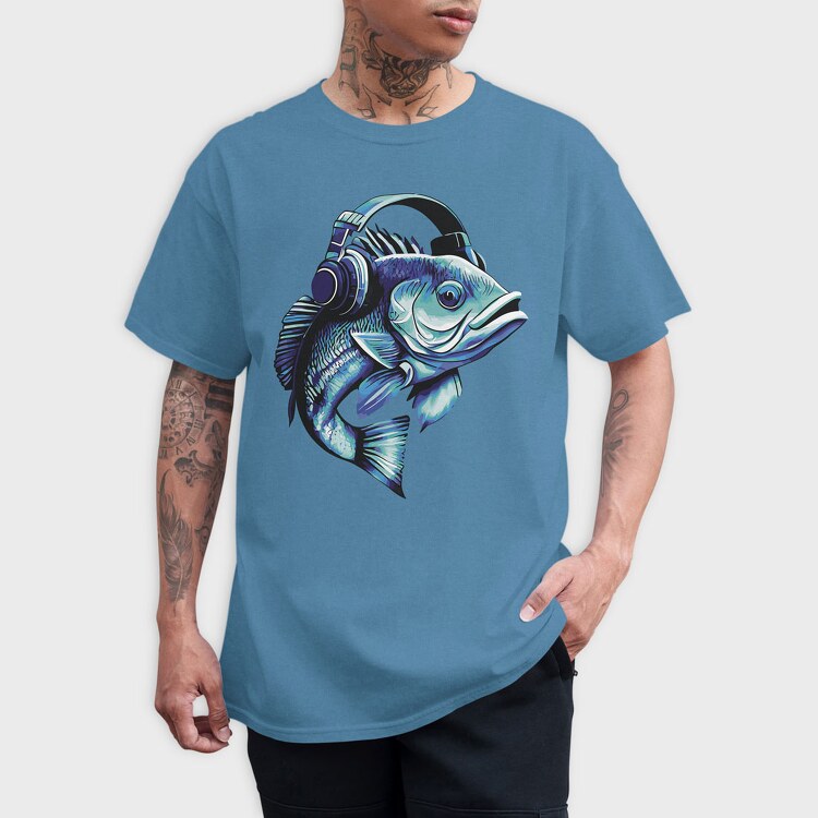 Bass Fish Headphones, Tricou Barbati (Unisex)