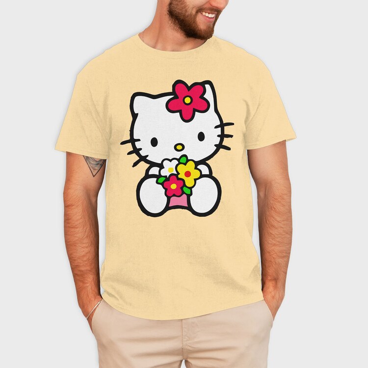 Cartoon Retro Hello Kitty 4, Tricou Barbati (Unisex)