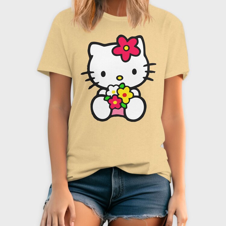 Cartoon Retro Hello Kitty 4, Tricou Barbati (Unisex)