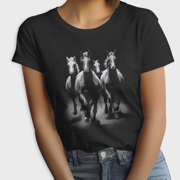 Horses Monochrome, Tricou Femei