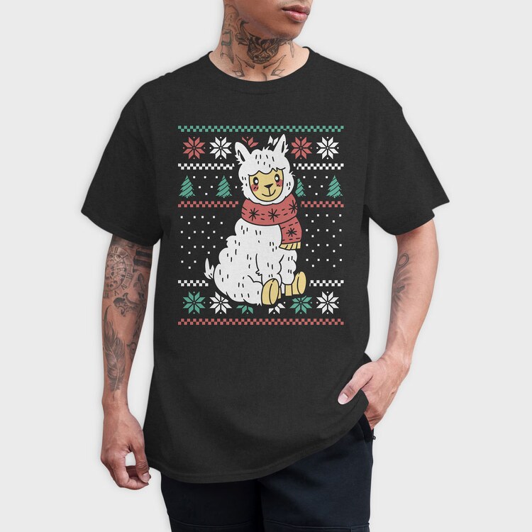 Ugly Sweater Llama, Tricou Barbati (Unisex)