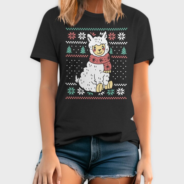 Ugly Sweater Llama, Tricou Barbati (Unisex)