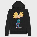 Cartoon Retro Hey Arnold 6, Hanorac Oversize Barbati (Unisex)