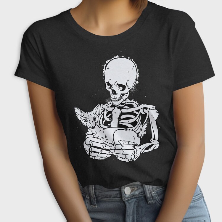 Skull With Cat, Tricou Femei