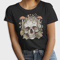 Skull With Mushrooms and Flowers, Tricou Femei