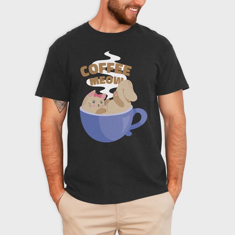 Coffee Cat 2, Tricou Barbati (Unisex)