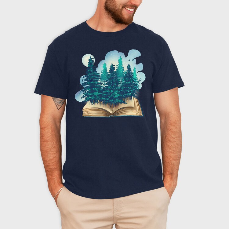 Book Trees Forest, Tricou Barbati (Unisex)