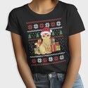 Cat With Gifts Ugly Sweater, Tricou Femei