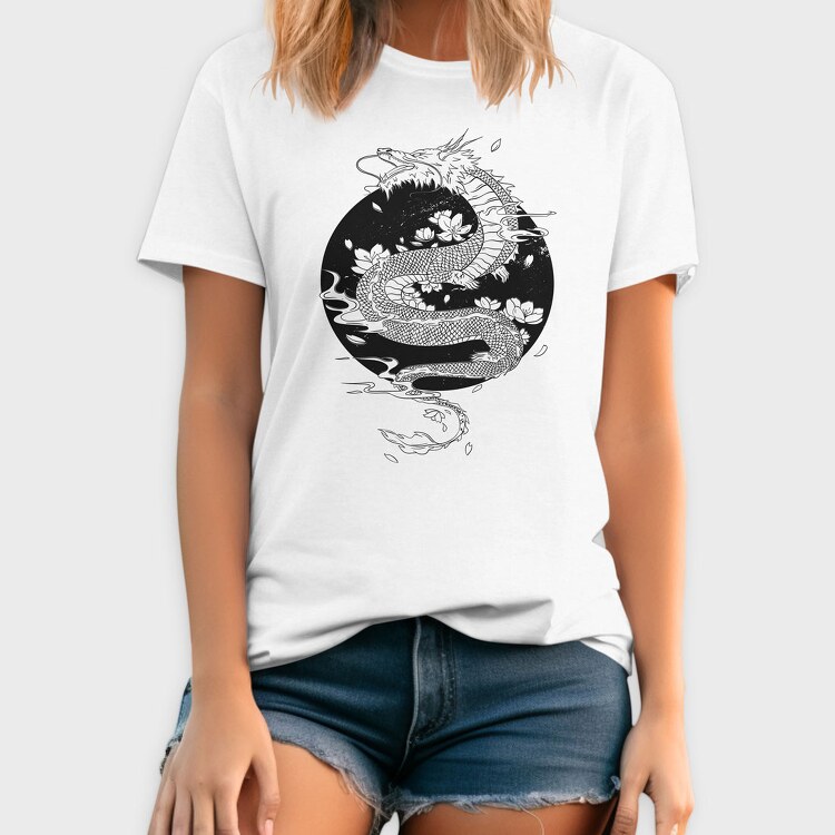 Japanese Tattoo Dragon, Tricou Barbati (Unisex)