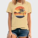 Beach Sunset Palm, Tricou Barbati (Unisex)