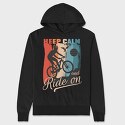 Keep Calm and Ride On, Hanorac Oversize Barbati (Unisex)