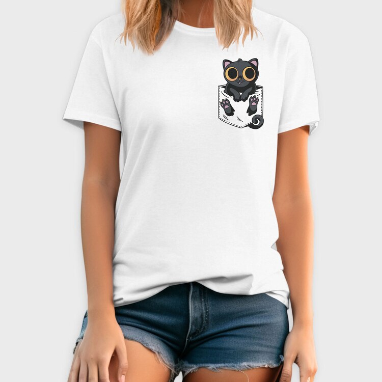 Black Cat in Pocket, Tricou Barbati (Unisex)
