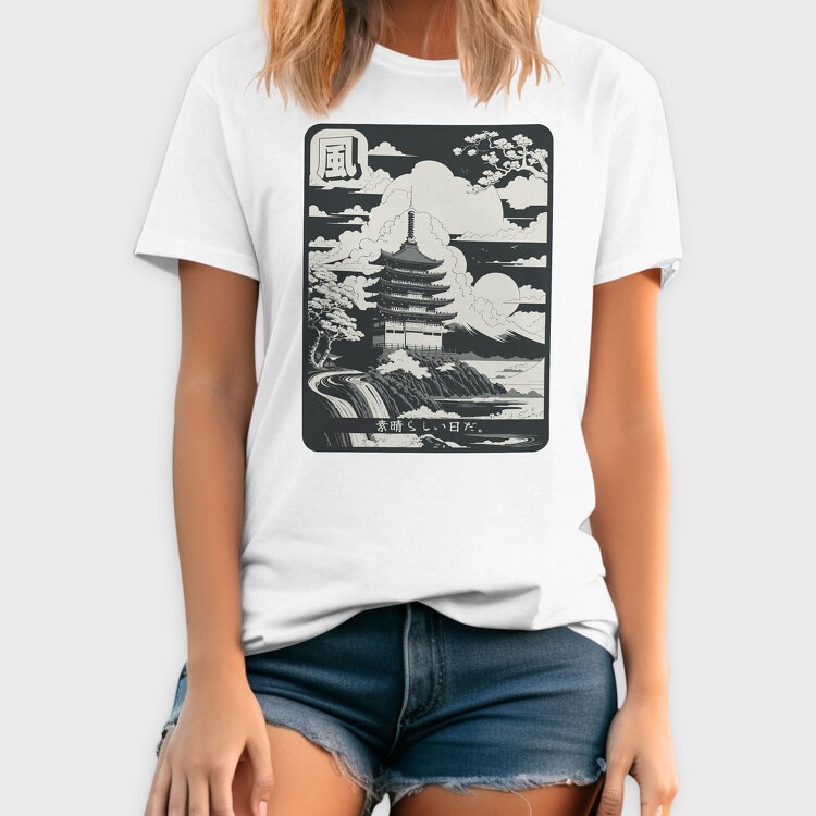 Japanese Temple, Tricou Barbati (Unisex)