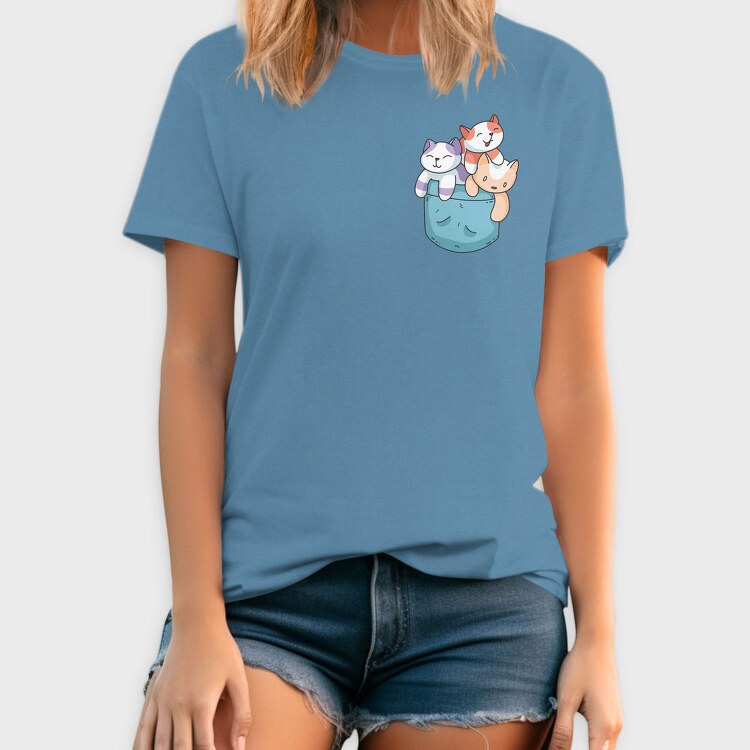 Colored Cats Pocket, Tricou Barbati (Unisex)