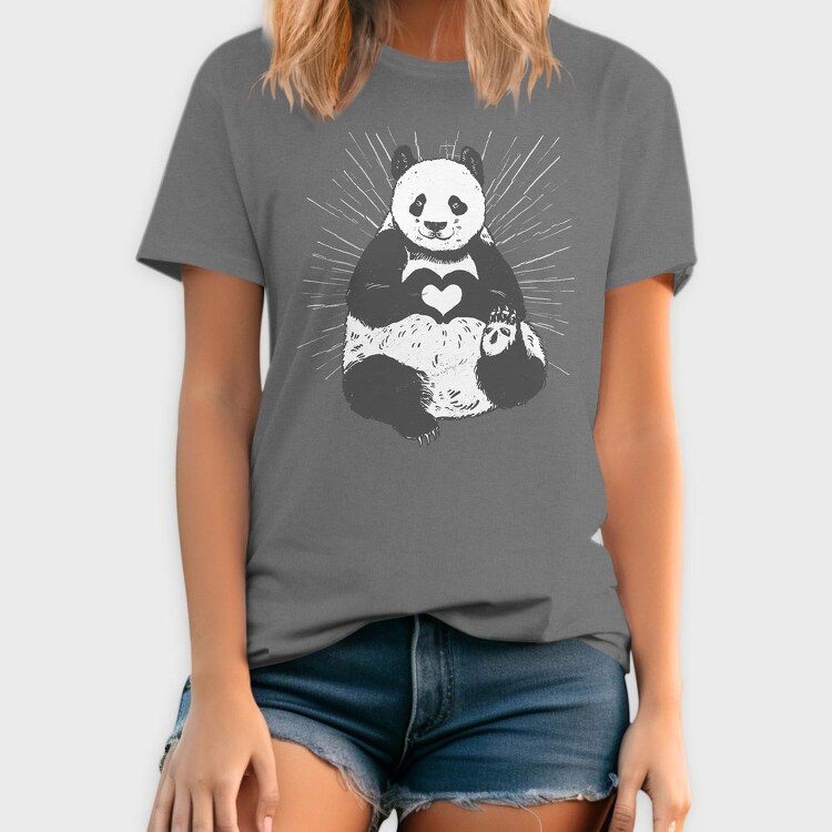 Panda Heart, Tricou Barbati (Unisex)
