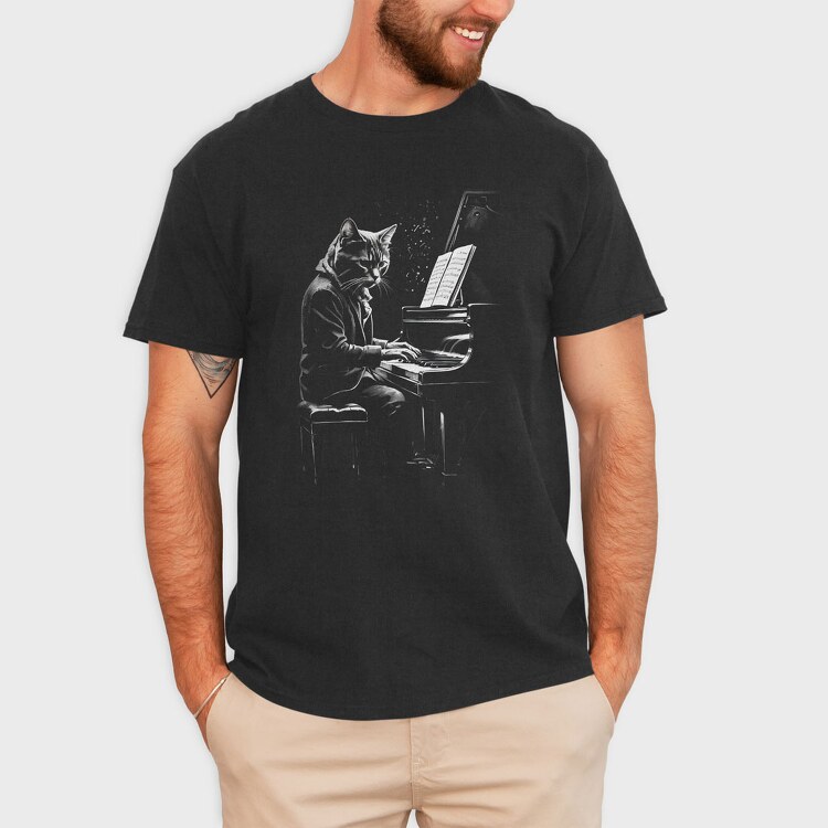 Catpiano, Tricou Barbati (Unisex)